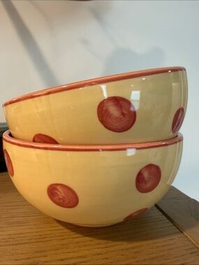 Set Of 2 Gail Pittman Southern Living SIENA Soup Cereal Bowl 6" Yellow/Red